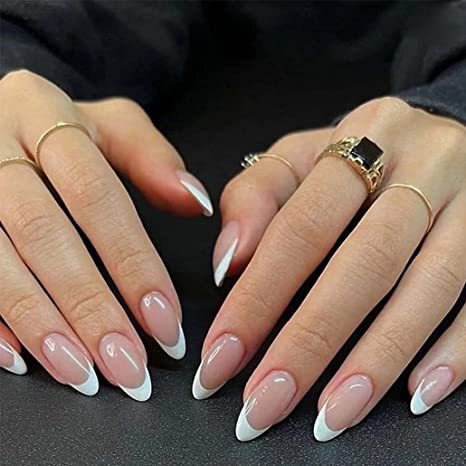 White French Almond Armor Simple Style Pure Wants to Wear Armor European and American ins Style Cross-border Foreign Trade Nails White French Almond Armor Simple Style Pure Wants to Wear Armor European and American ins Style Cross-border Foreign Trade Nails