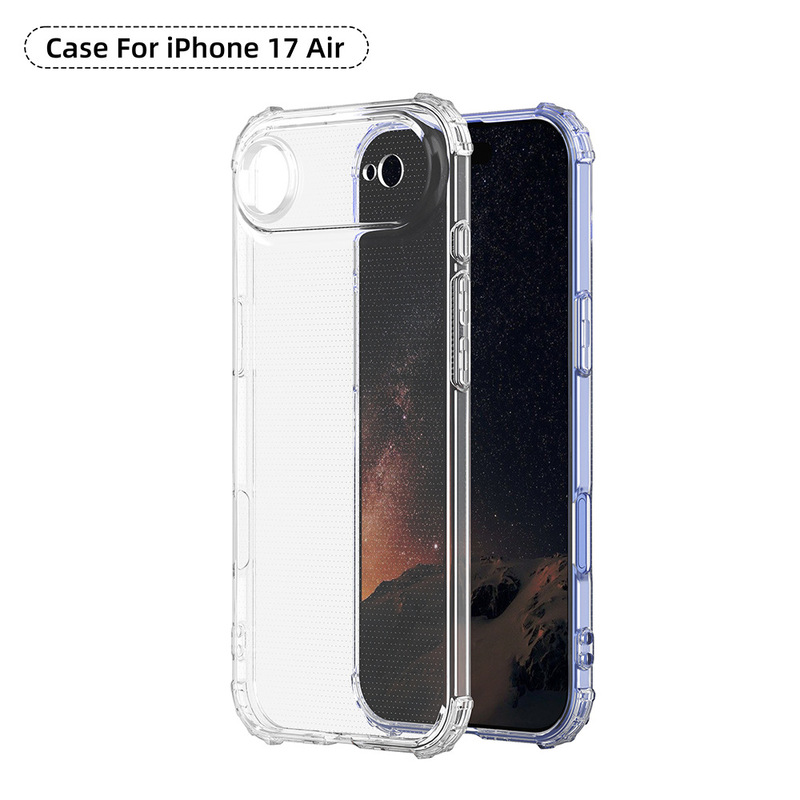 Suitable for Apple 17 Air Transparent Protective Case Military Four-Corner Anti-Fall Mobile Phone Case iPhone 17 Pro Max