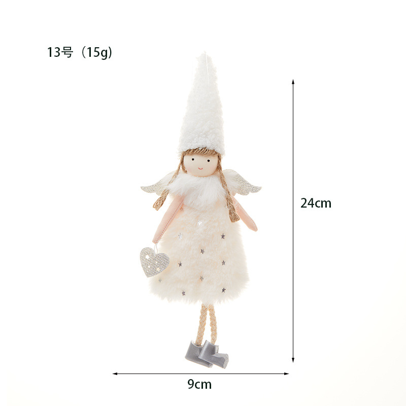 Ventas transfronterizas en caliente nuevos ángeles muñecas de peluche ángeles pequeños colgantes de Navidad decoraciones de árbol de Navidad niña