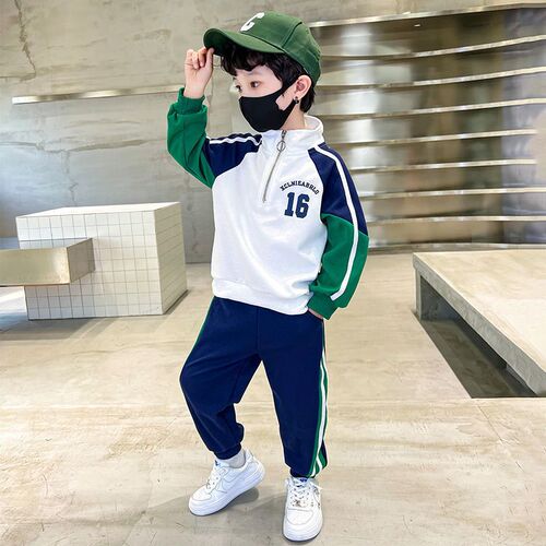 Children's clothing, spring and autumn boys' suits, autumn clothing, medium and large children's long-sleeved sweatshirts, casual pants, stylish children's sportswear two-piece sets