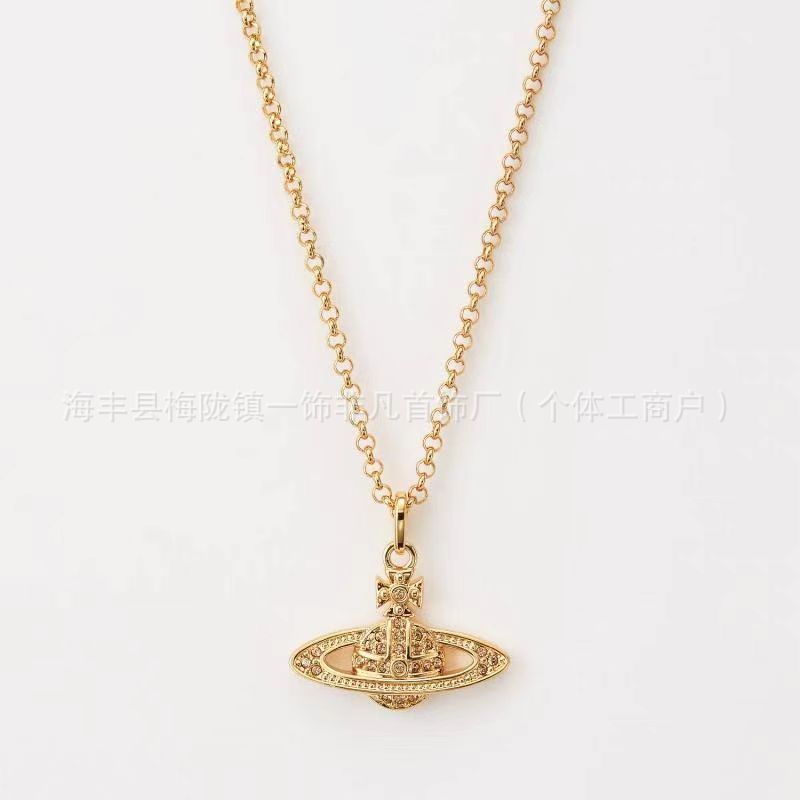 Golden pin, necklace