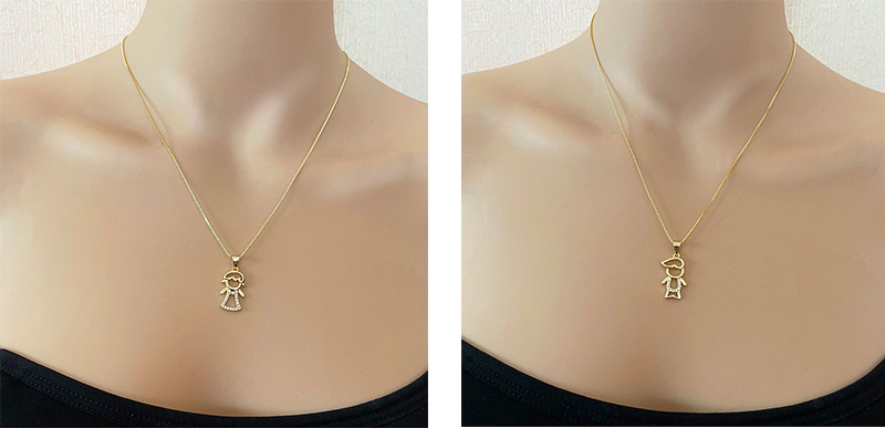 Simple Hollow Figure Zircon Necklace Wholesale Nihaojewelry display picture 11