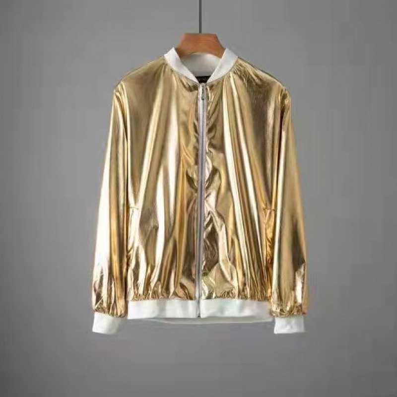 Golden Gloomy Clothes Men's Spirit Guy Golden Hip-Hop Jacket Baseball Suit Sequin Fashionable Performance Jacket