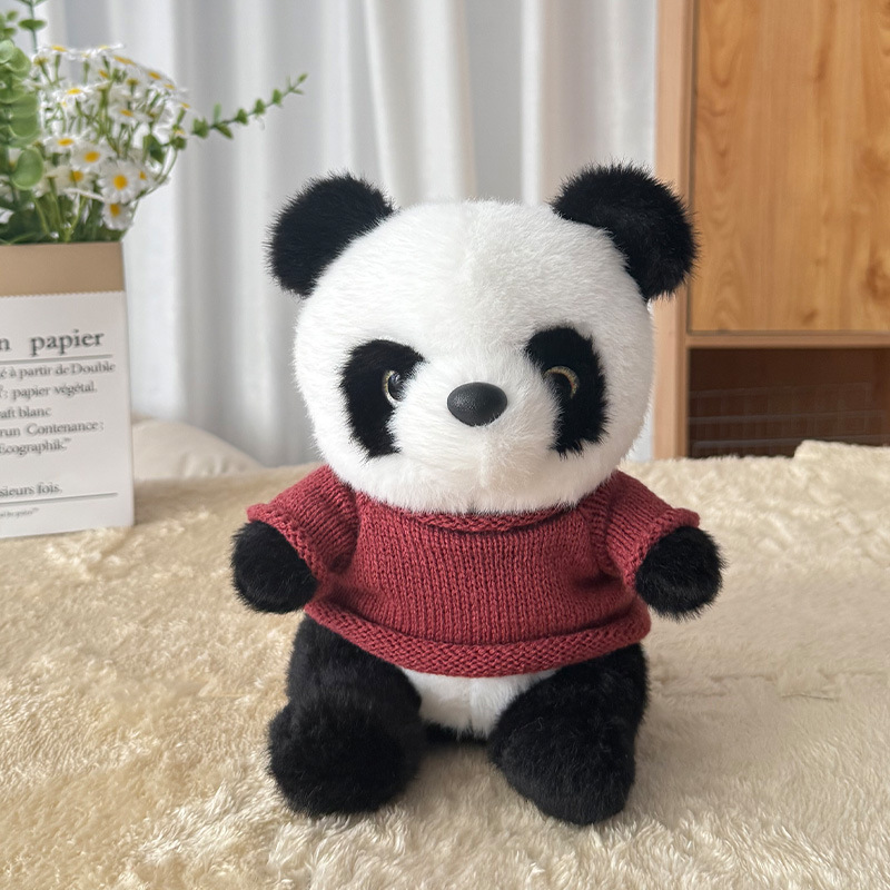 Muñeca panda muñeca muñeca de peluche muñeca de ropa muñeca Sichuan regalo de cumpleaños impresa logotipo