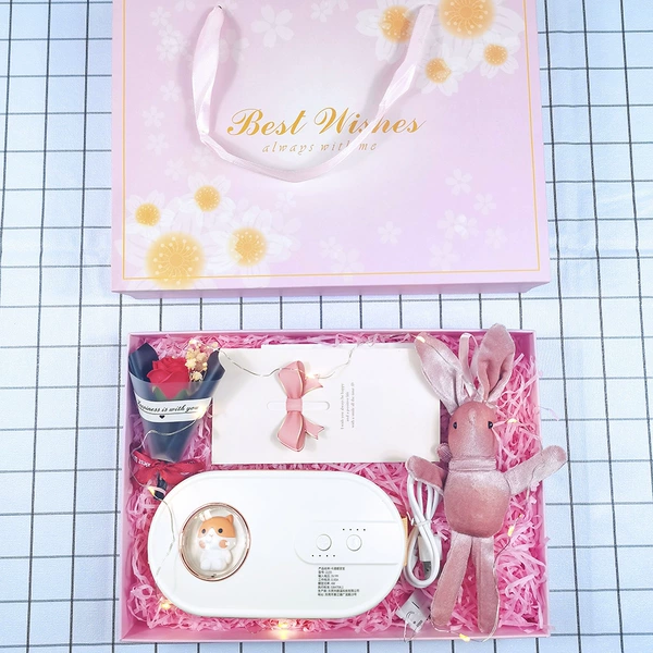 Winning 4th gear hot compresses+vibration Haoyuebai (gift box+plush rabbit+dry flower+skewers)