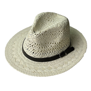 2023 spring and summer new men's and women's outdoor leisure straw hat summer sun sun straw hat British gentleman small bowler hat
