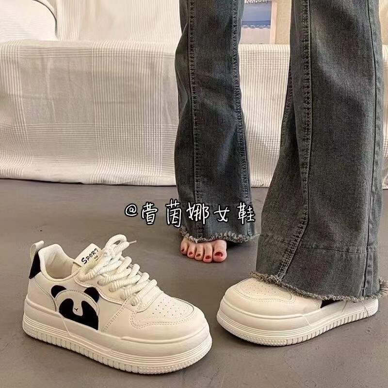 Thick-soled small white shoes women's shoes spring and autumn new round head versatile lace-up heightening muffin sports casual skate shoes handling Thick-soled small white shoes women's shoes spring and autumn new round head versatile lace-up heightening muffin sports casual skate shoes handling