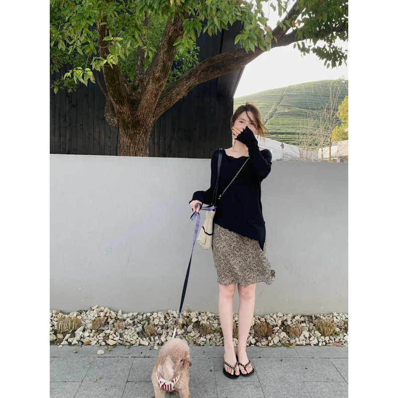 New 2026 Spring/Summer Korean Dongdaemun Casual Lazy Style Leopard Print Thin Skirt