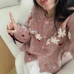 韩系甜美文艺小清新针织衫女2025秋冬新款慵懒风百搭宽松开衫毛衣