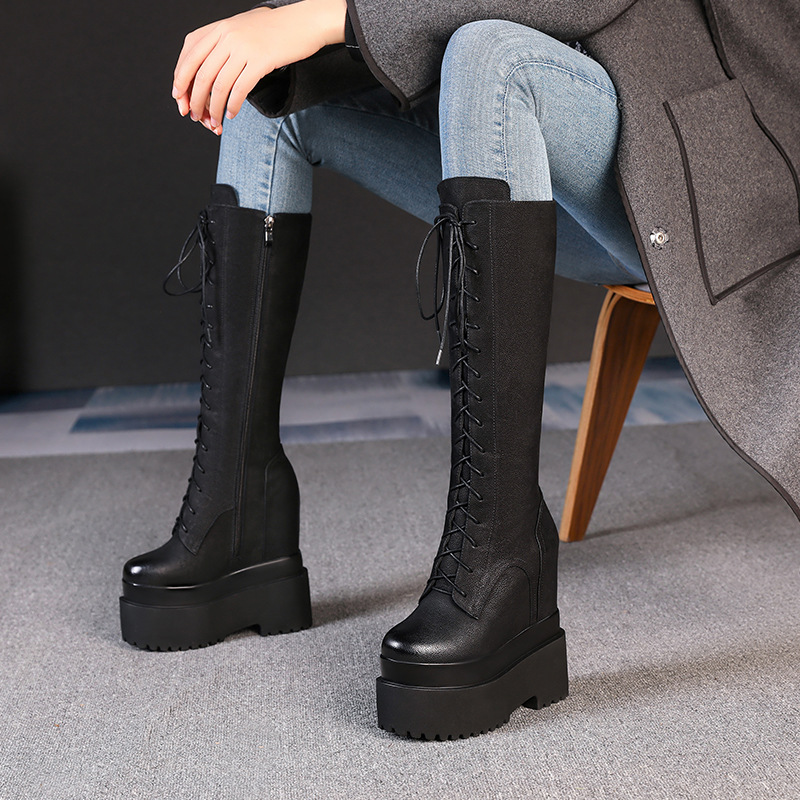 Demi-season high boots with hidden heel with extremely high heels…