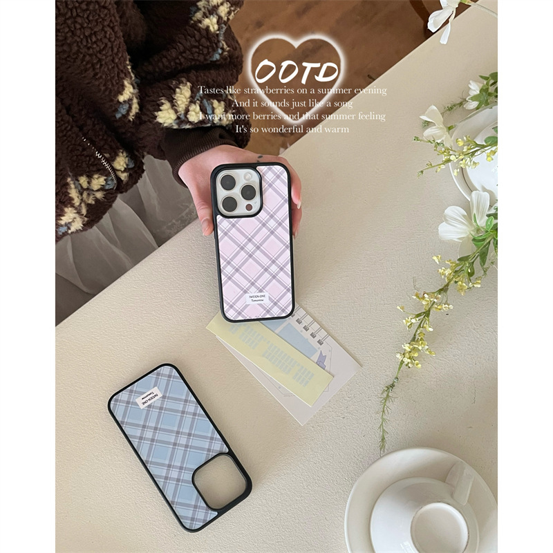 Korean Ins Simple Pink and Blue Diamond Pattern Suitable for iPhone 17 Pro Max Apple 16 Phone Case 15/14 Resin Case Korean Ins Simple Pink and Blue Diamond Pattern Suitable for iPhone 17 Pro Max Apple 16 Phone Case 15/14 Resin Case