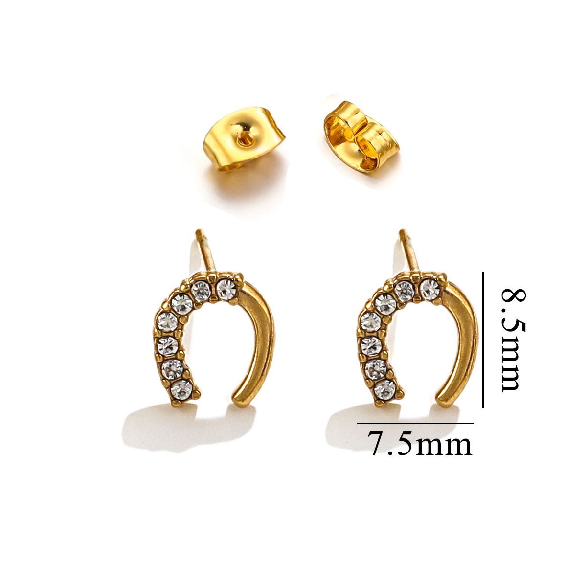 Acero inoxidable Moda europea y americana Personalidad Pendientes retro desgastados Luna Estrella Amor Rayo Pendientes de diamantes Acero de titanio