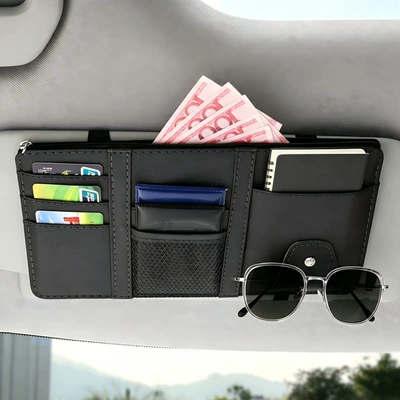 Cross-Border Car Sun Visor Car Glasses Clip/Bill Clip - black-upgraded-model