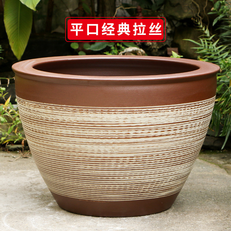 古法生态土陶瓷养金鱼缸荷花睡莲池老旧式阳台室户外庭院大号水缸|undefined