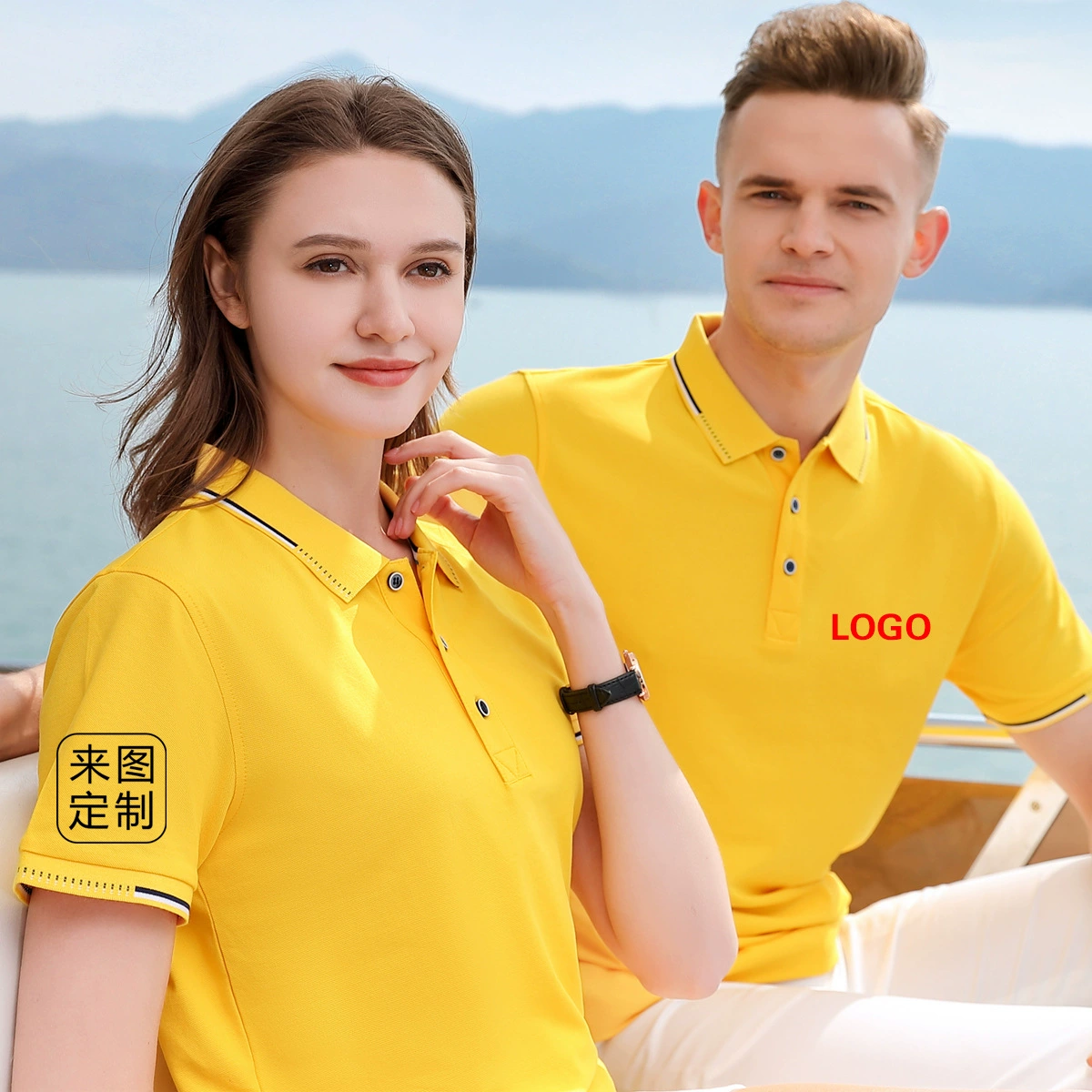 Однотонная хлопковая рабочая одежда с футболками с завязками, рекламные культурные футболки с индивидуальным логотипом, деловые рубашки-поло с напечатанным или вышитым текстом.