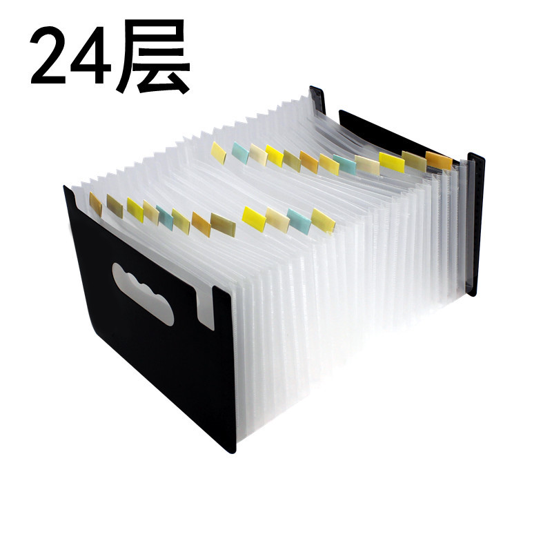Transfronterizo dedicado gran capacidad A5 Mini pequeño tamaño órgano clip multi-capa carpeta factura sola bolsa de almacenamiento retráctil de pie