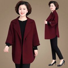 妈妈秋装呢子外套2025新款阔太太大衣气质中老年女装风衣