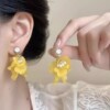 6#珍珠黄色花瓣蚊香盘耳夹