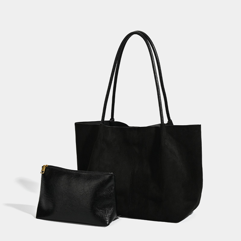 Cross-Border New Retro Suede Shoulder Bag For Women, High-End Large Capacity Tote Bag For Work And Commuting - Thumbnail 7