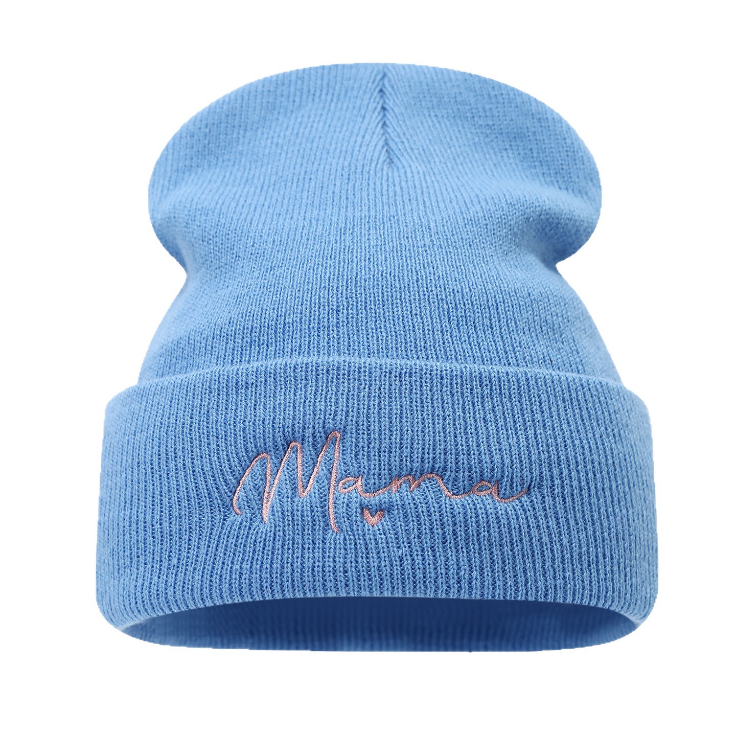 Modas coreanas de moda madre sombrero de punto bordado letras sombrero de lana callejera protector de orejas sombrero frío mujer