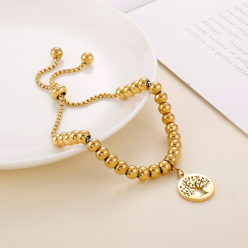 304 Stainless Steel Material Elegant Sunflower Tree Titanium Steel Gold Plated Bracelets