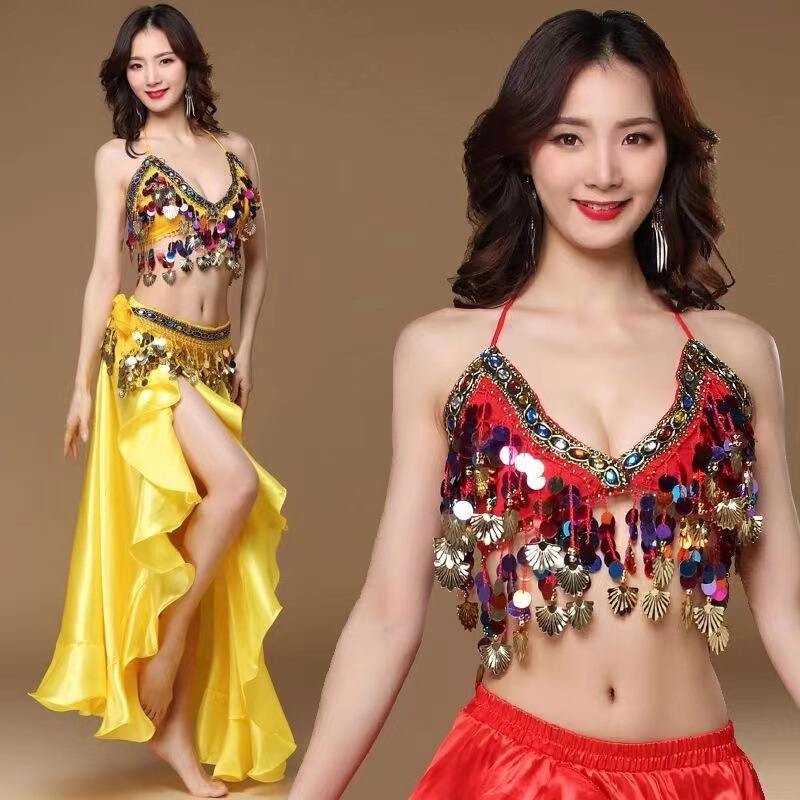 2024 New Belly Dance Costumes Practice Clothes Performance Clothes Women's Suits Indian Dance Sexy Dance Suits Bra Skirt
