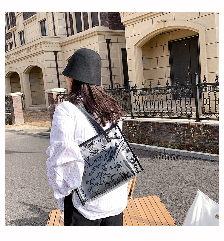 Fashion Transparent Large Capacity Tote Bag display picture 2