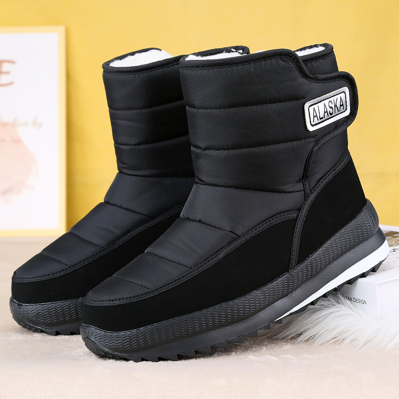 Northeast Large Size Thickened High-Top Snow Boots 2025 New Model for Men and Women, Winter Fleece-Lined Non-Slip Casual Cotton Shoes for Cold Protection