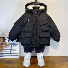 童装男童冬装棉衣外套2025新款儿童加绒加厚棉服宝宝时髦棉袄上衣