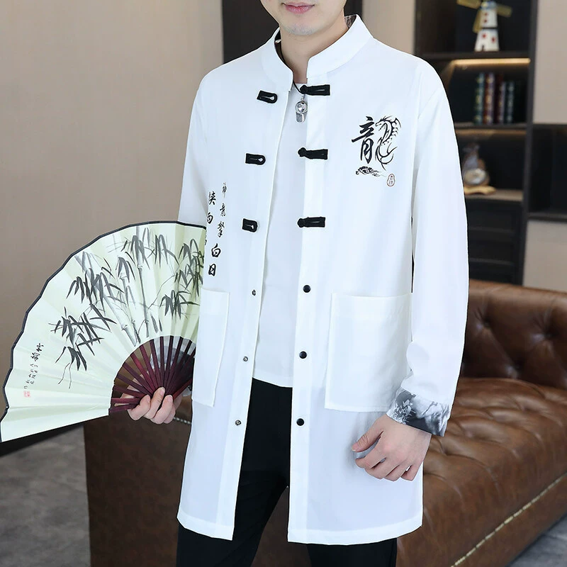 2025 цельный дропшиппинг Tongshun - мужская летняя куртка с длинными рукавами в китайском стиле, мужской ретро-кардиган, солнцезащитная одежда 0108