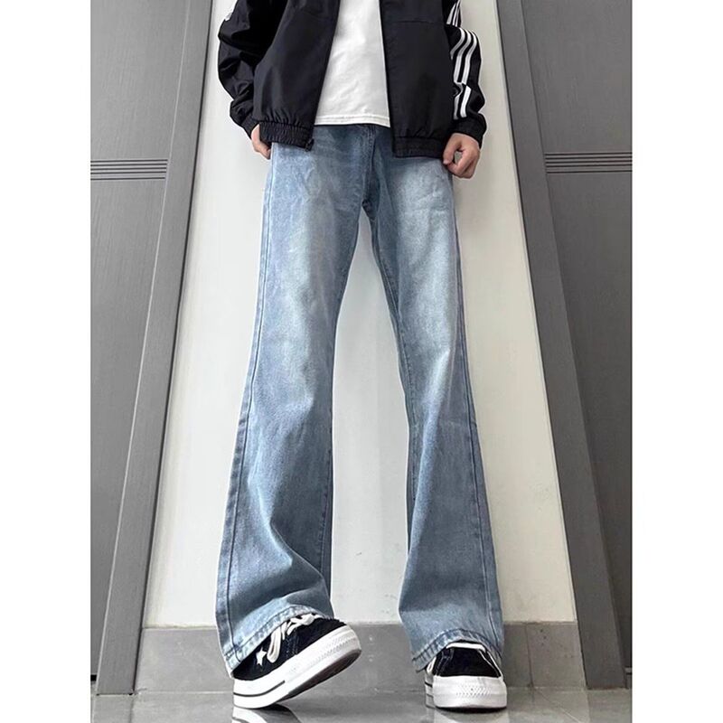 American-Style Flared Jeans for Men, Light Blue, Summer Wear, Slimming Pants, Loose Straight-Leg Pants American-Style Flared Jeans for Men, Light Blue, Summer Wear, Slimming Pants, Loose Straight-Leg Pants
