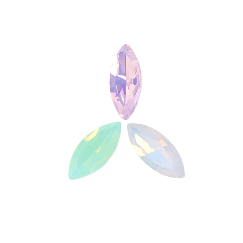 White transparent glass hair accessory handmade