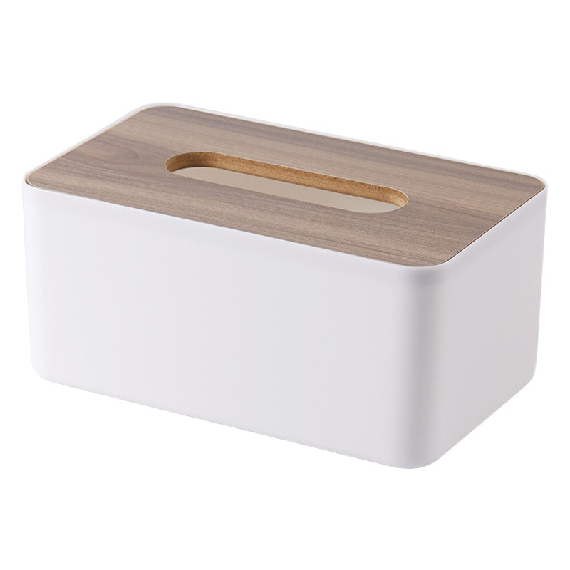 Sala de estar de escritorio caja de pañuelos de bambú japonés caja de pañuelos de plástico simple hogar creativo caja de almacenamiento multifuncional
