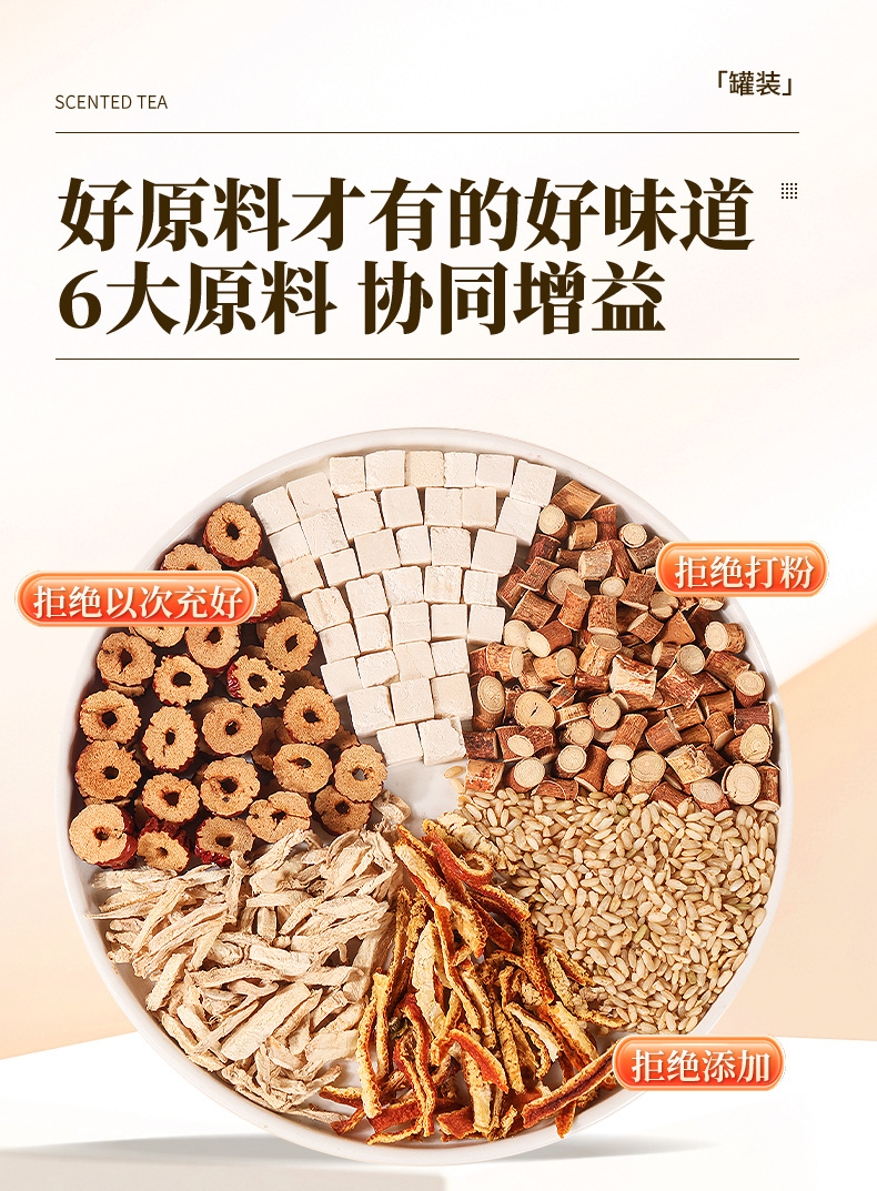 Chenpi Red Date Ginger Rice Tea 250g Wuzhi Maotao Fu Ling Roasted Rice Herbal Wellness Tea key features