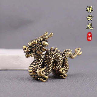 实心黄铜生肖龙摆件神兽瑞龙手把件3D立体青龙装饰工艺品厂家批发