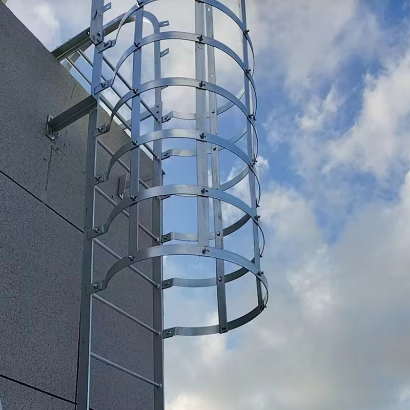 钢爬梯护笼不锈钢爬梯镀锌梯护笼基坑爬厂房检修爬梯碳钢爬梯-阿里巴巴