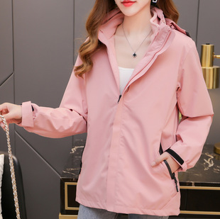 Three-in-one jacket printed embroidered LOGO men's and women's jacket winter waterproof outdoor sports jacket school uniform factory wholesale
