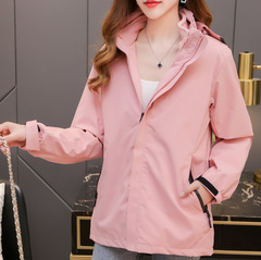 Three-in-one jacket with printed embroidered LOGO for men and women, winter waterproof outdoor sports jacket, school uniform manufacturer wholesale