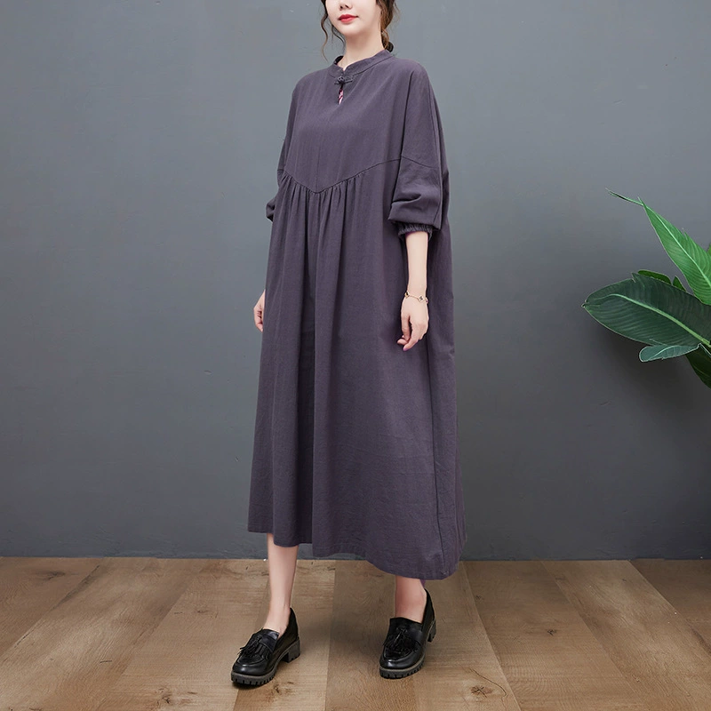 Spring solid retro long-sleeve, oversize, fitted