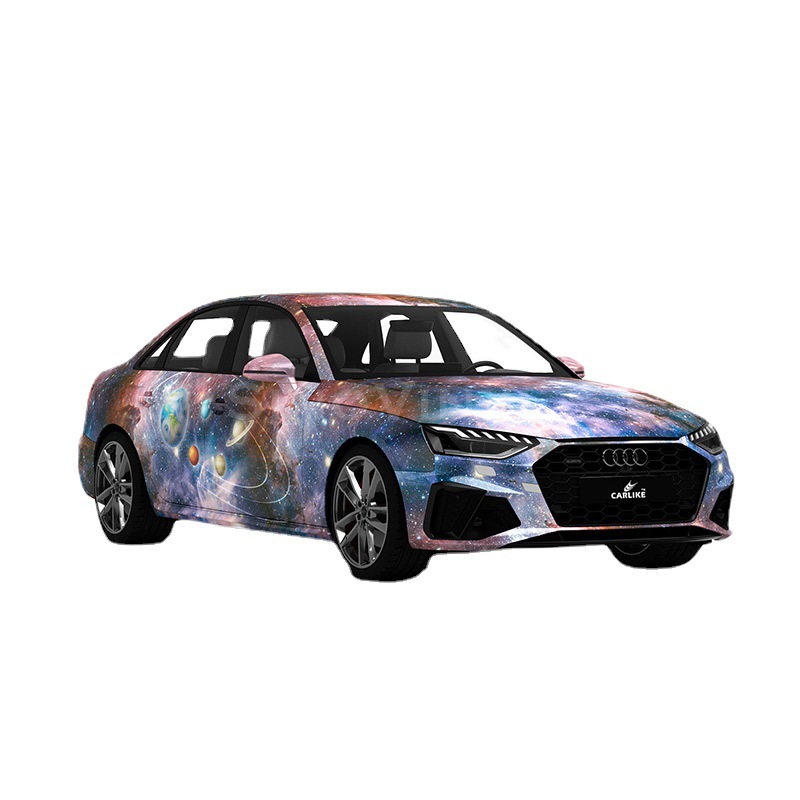Carlake cielo estrellado pintura coche cambio de color película gradiente brillante cielo estrellado cuerpo pegatinas estrella flash color eléctrico pintura coche completo cambio de color