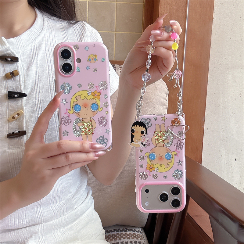 Summer Diamond Pattern Swimming Ring Xiaoyu Suitable for Iphone18Promax Apple 17/16/15 Mobile Phone Case New Model for Women