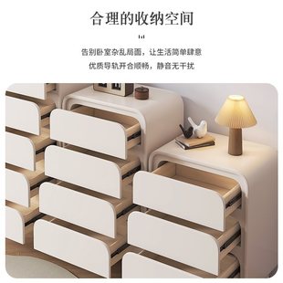 Batch M& Cream Style Bedside Table Simple Modern Small Apartment Home Bedroom Small Cabinet Cupboard Bedside Cabinet Small Storage