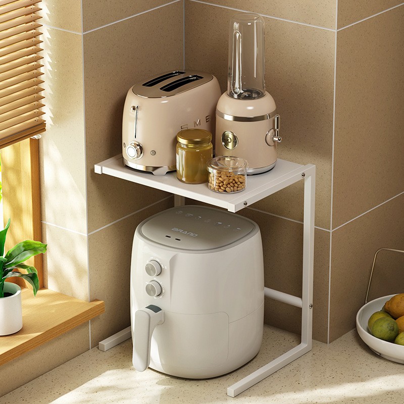 주방 더블 레이어 전기 밥솥 에어프라이어 보관 랙 전기 제품 소형 가전 테이블 탑 I 냄비 랙 레이어드 스토리지 랙