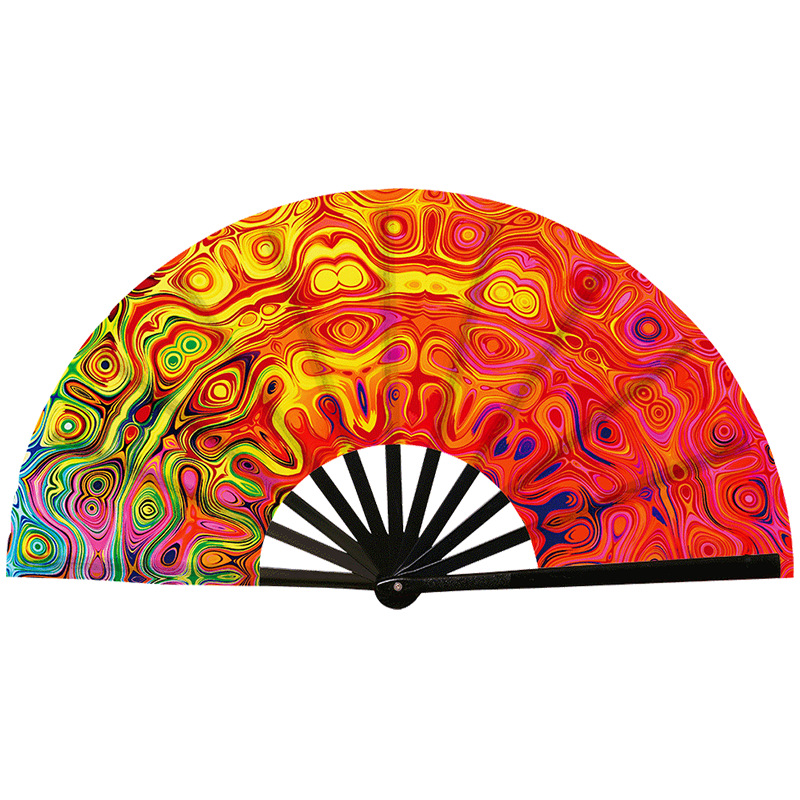 Abanico Plegable de Kung Fu de Plástico, Colorido, para Conciertos y Fiestas