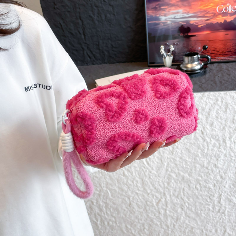 Ins dulce chica peluche de gran capacidad lindo bolsa de almacenamiento de cosméticos bolsa de viaje portátil bolsa de almacenamiento de viaje lavado