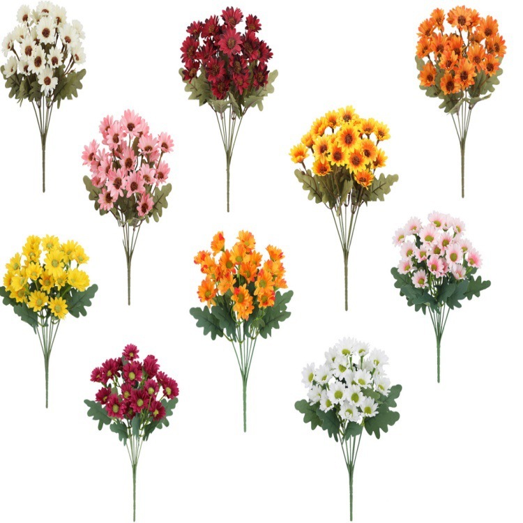 仿真花小野菊洋甘菊清新小雏菊摄影道具家居装饰婚礼手捧假花批发|undefined