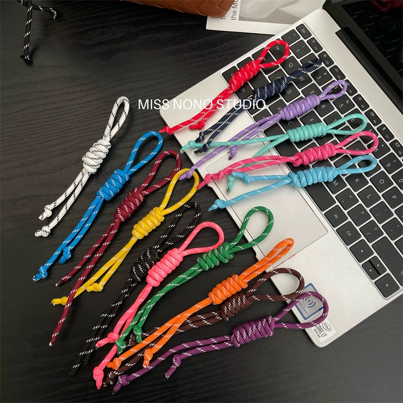 Трехпрядный красочный подвесной орнамент, подвеска для сумки, сделай сам, браслет для пары, подвеска из агата, подвесная веревка, плетение веревки