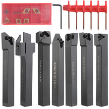 跨境 7件套12mm车刀套装 多功能硬质合金刀片刀柄镗刀杆带扳手