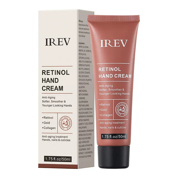 Irev Retinol Hand Cream for Women, Small Tube, High-Value, Autumn and Winter Nourishing Anti-Chapping Hand Cream, Moisturizing and Non-Sticky