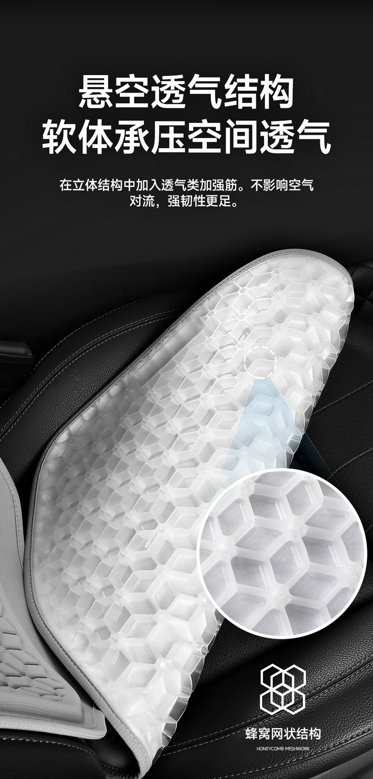 New Summer Honeycomb Gel Car Seat Cushion Ice Silk Cold Mat Non-slip Breathable Cushion Office Seat Silicone Cushion